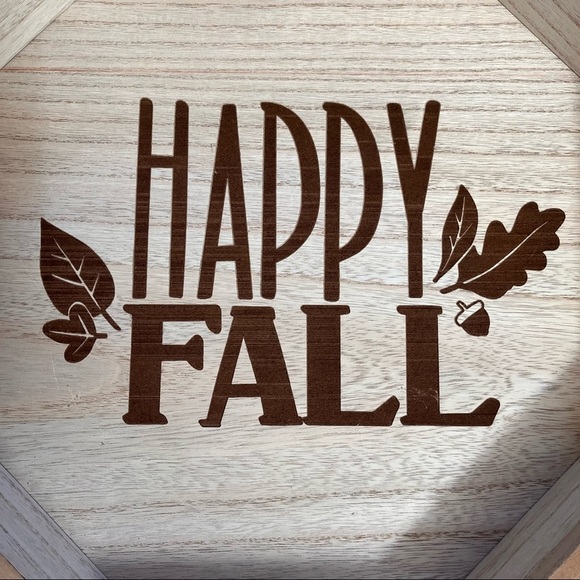 Brand new Hyde & eek boutique wood serving tray “happy fall” w/handles - Picture 2 of 4